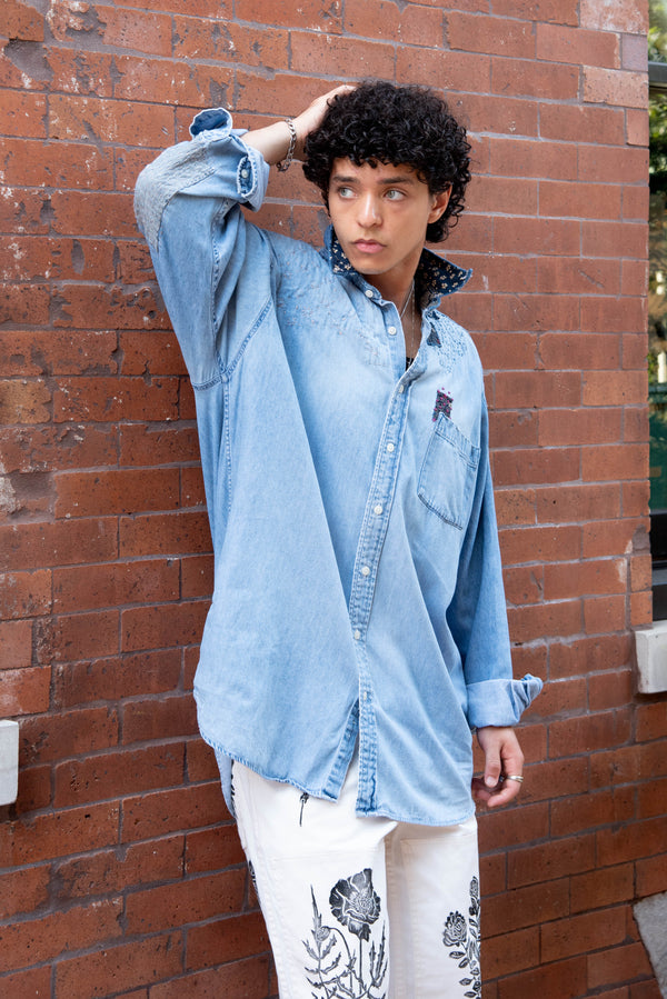 Ondo Jean Pop Collar Shirt