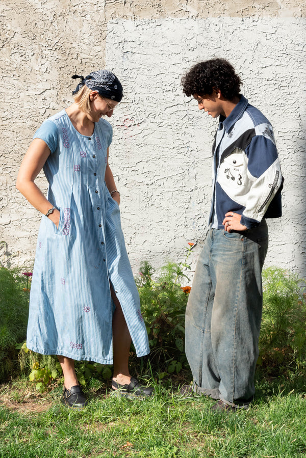 Ondo Denim Striped Petite Dress