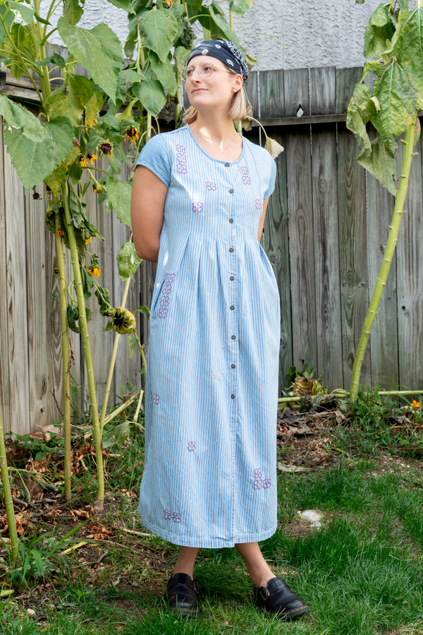 Ondo Denim Striped Petite Dress