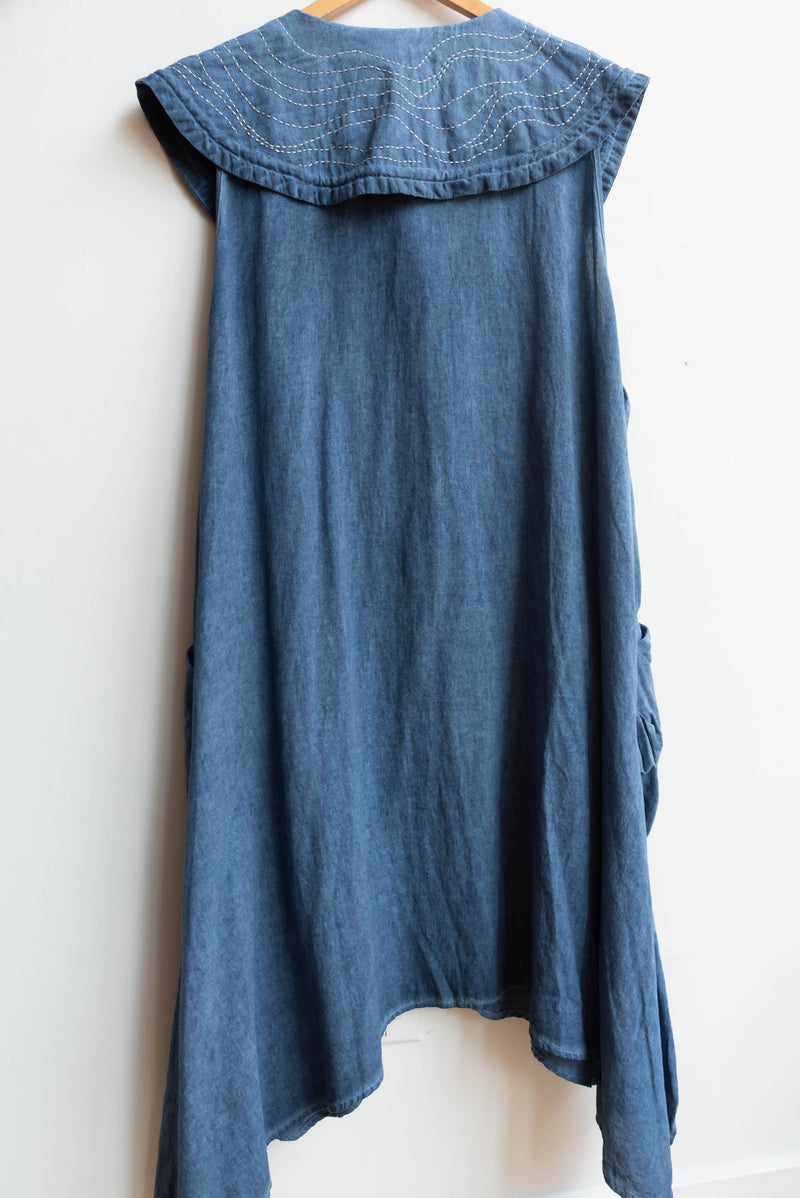 Ondo Blue Button Tunic XL