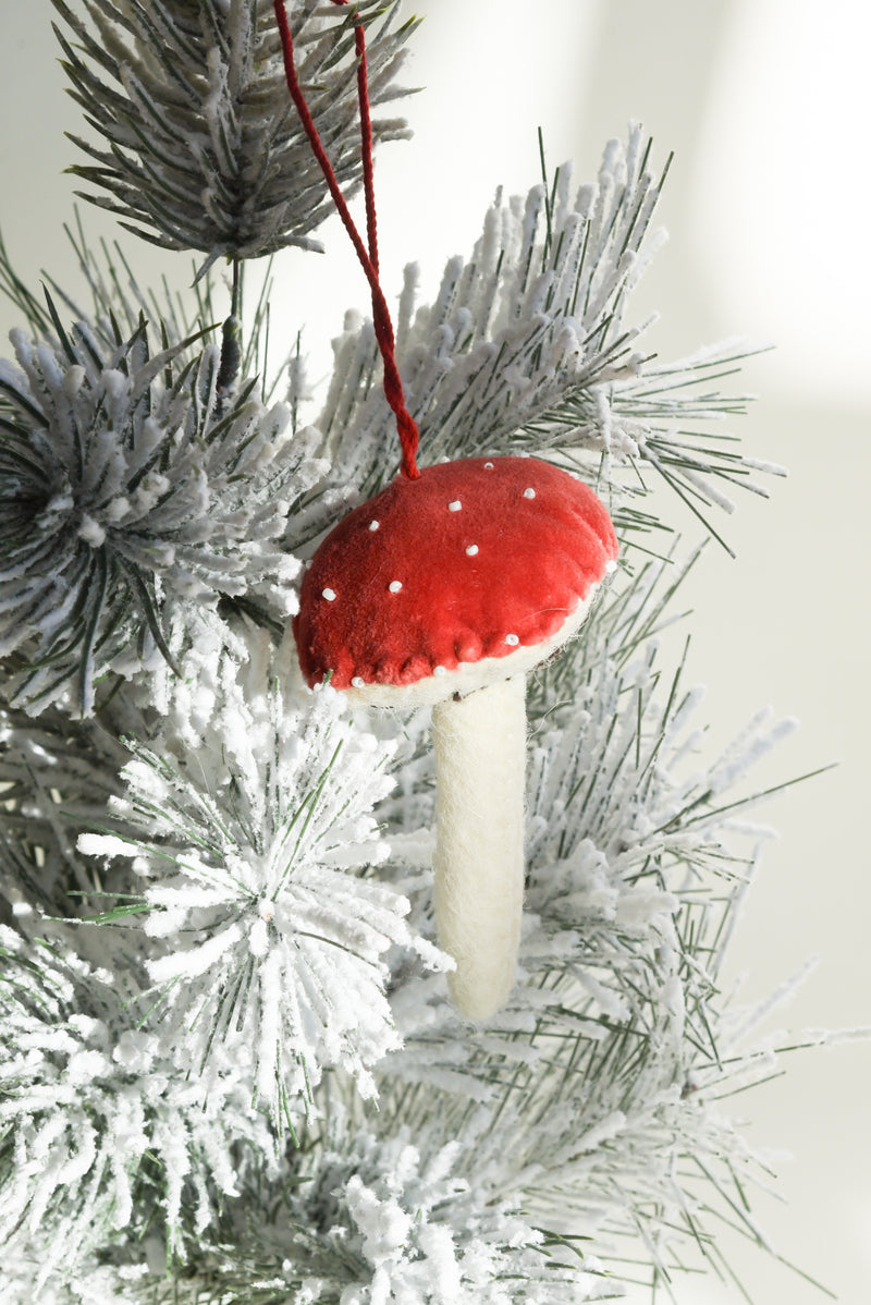 Fiona Walker Velvet Mushroom Ornament