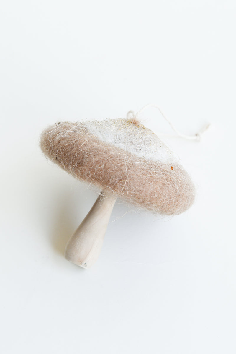 Indaba Trading Felt Mushroom Ornament Brown