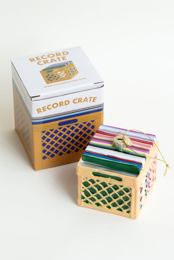 Love & Victory Record Crate Ornament