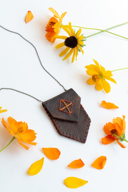 Leather talisman necklace