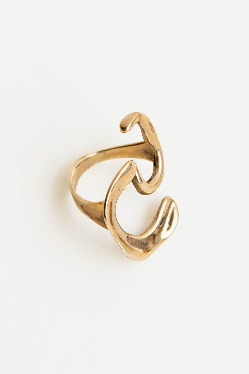 Renee Frances Tile Ring in Brass