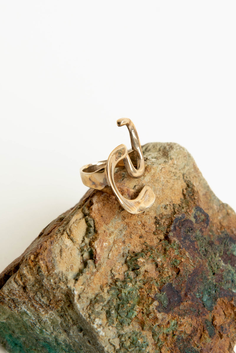 Renee Frances Tile Ring in Brass