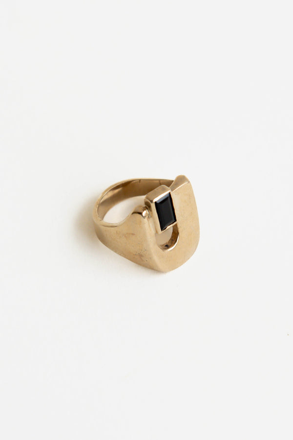 Renee Frances Keyhole Ring with Onyx