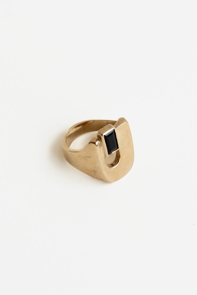 Renee Frances Keyhole Ring with Onyx