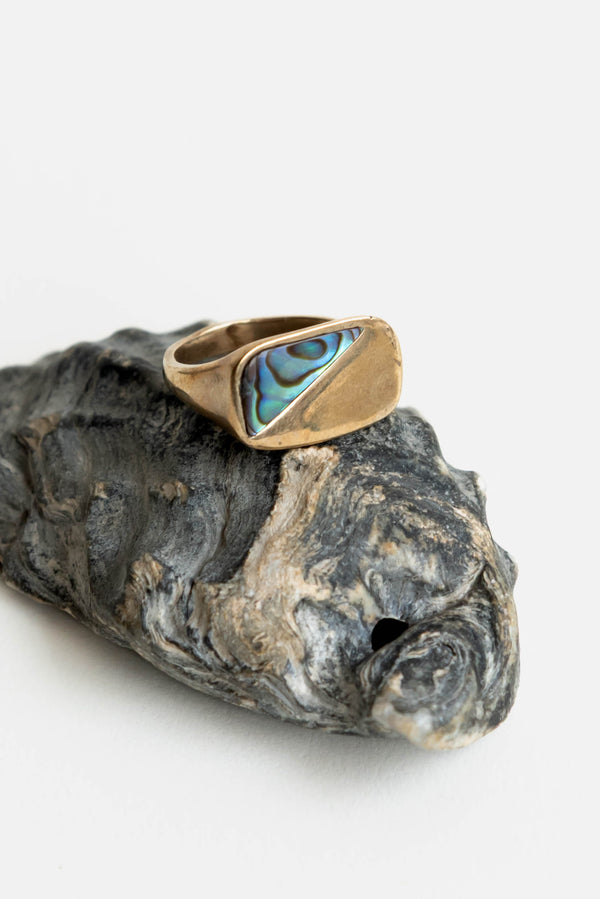 Renee Frances Envelope Ring with Abalone inlay