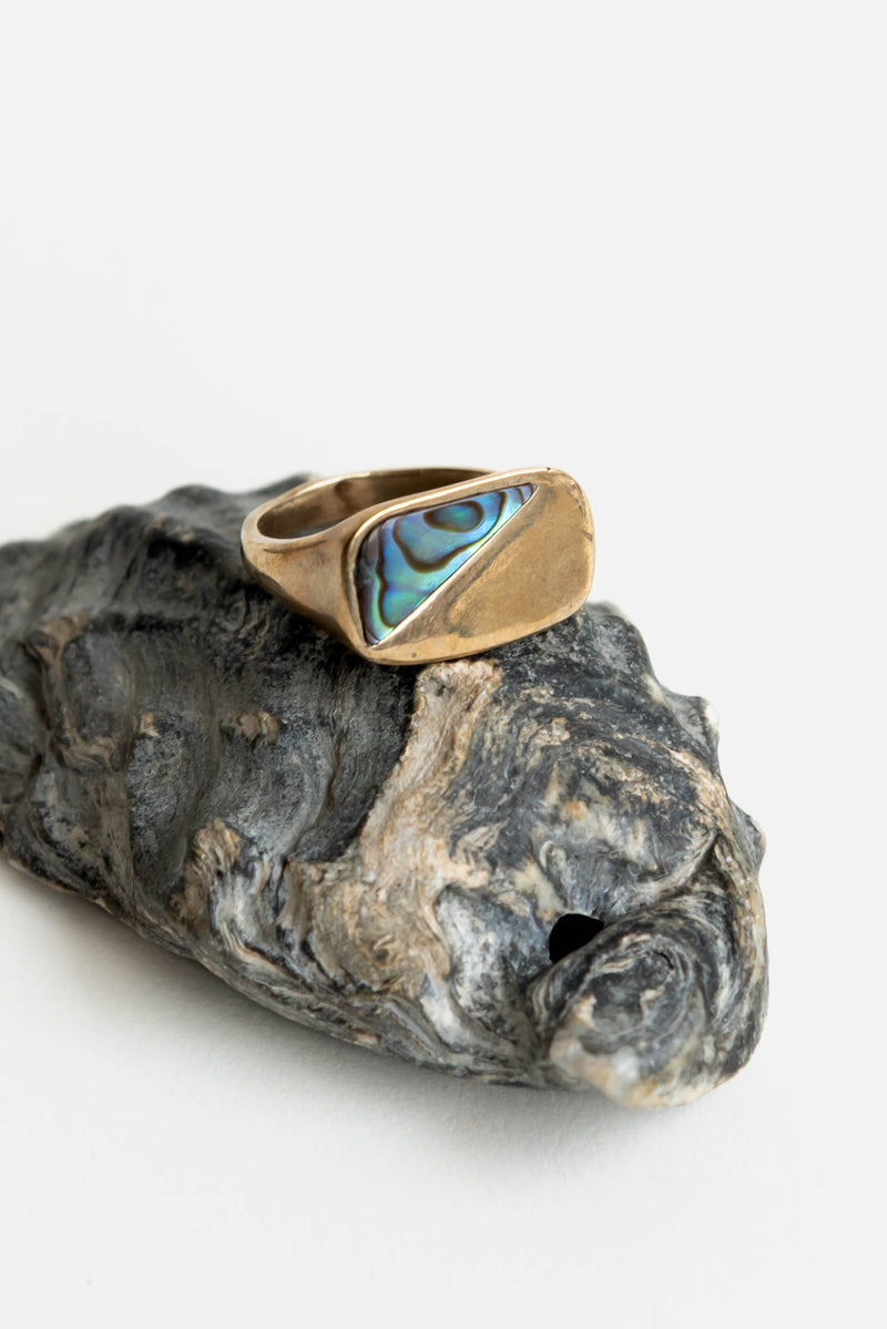 Renee Frances Envelope Ring with Abalone inlay