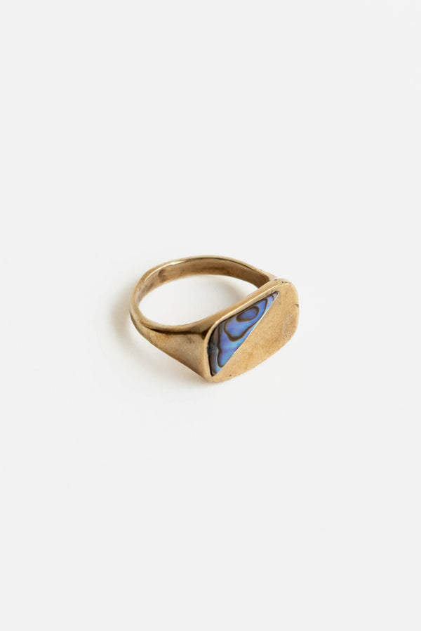 Renee Frances Envelope Ring with Abalone inlay
