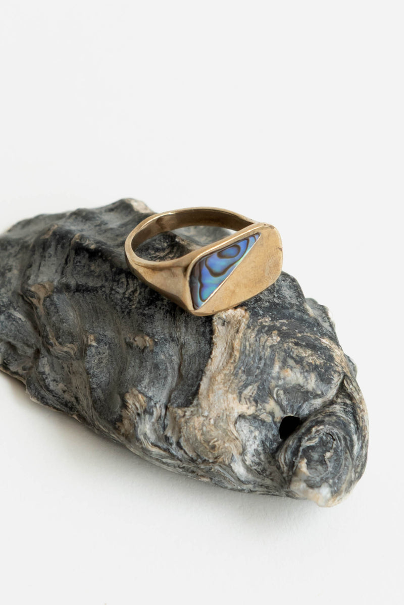 Renee Frances Envelope Ring with Abalone inlay