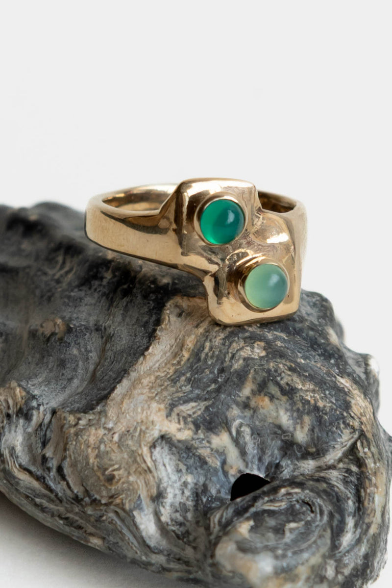 Renee Frances Brutalist Ring in Brass
