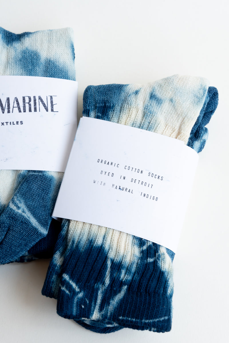 Rosemarine Indigo Tie-Dye Socks