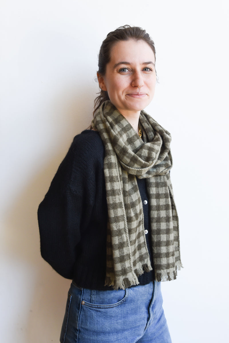 Oats & Rice Checkered Green Scarf