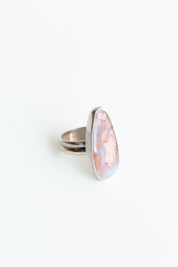 Solar Wilds #8 Cotton Candy Agate Ring, Size 6