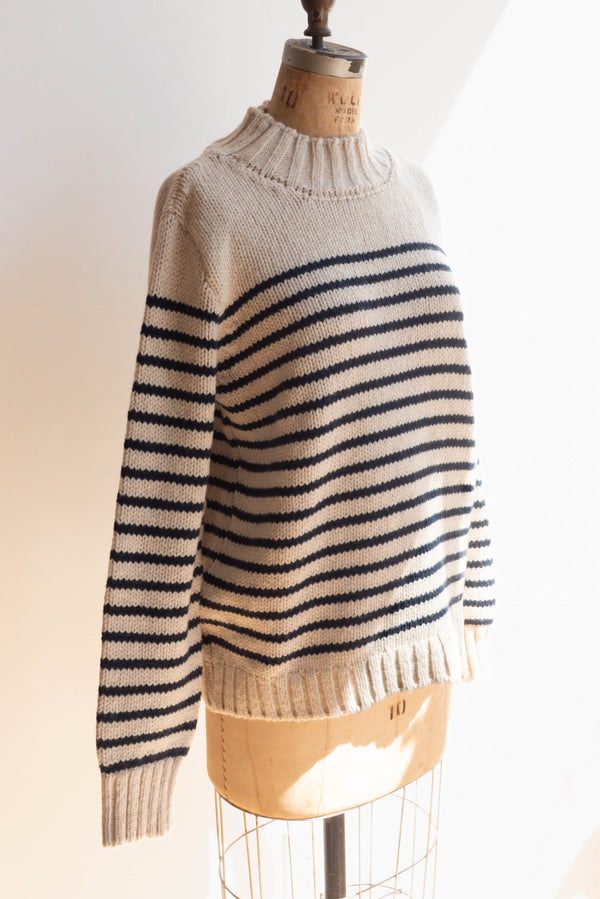McConnell Breton Stripe Sweater in Ecru + Navy