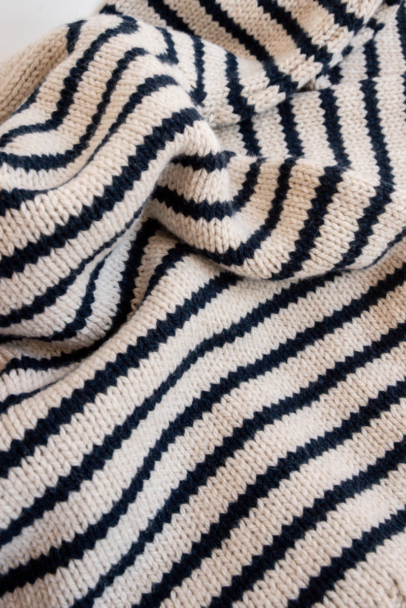 McConnell Breton Stripe Sweater in Ecru + Navy