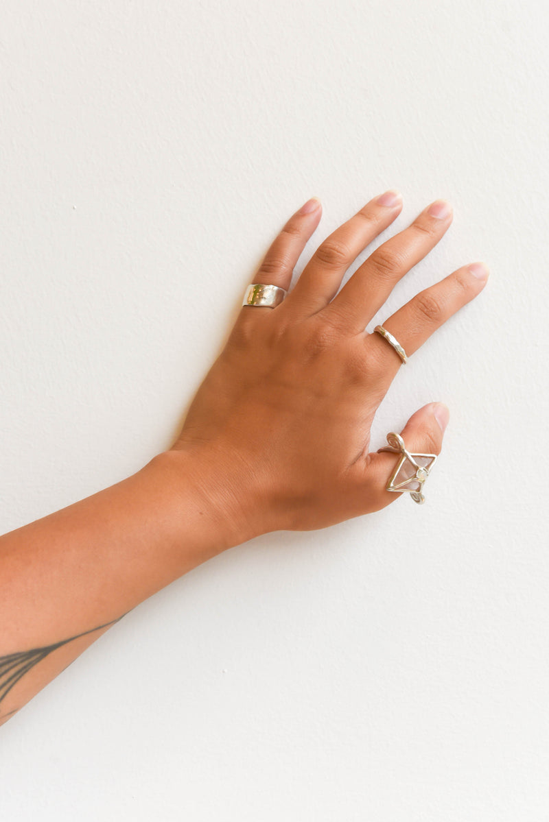 Moon Face Jewels Thin Band