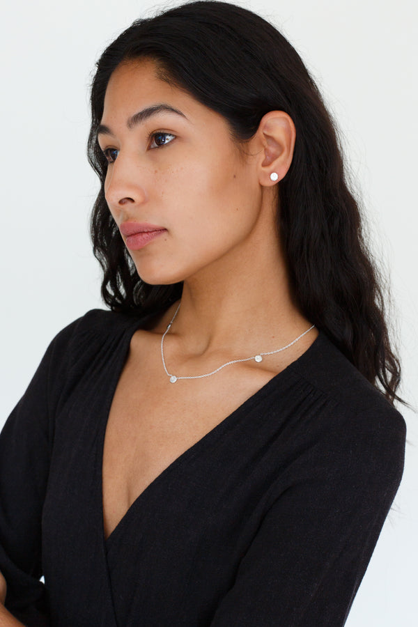 Moon + Arrow Triple New Moon Necklace