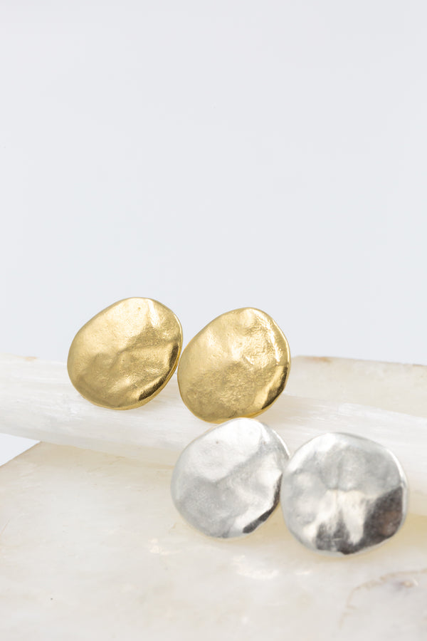 Amanda Hunt Terra Studs, hand cast in yellow bronze or sterling sliver
