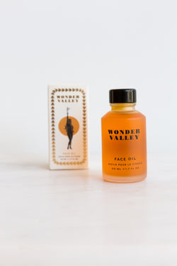 A bottle of Wonder Valley Face Oil