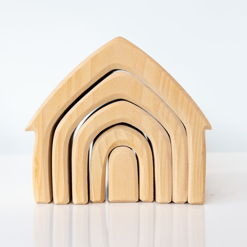 Grimm's Wooden Stacking House children's toys