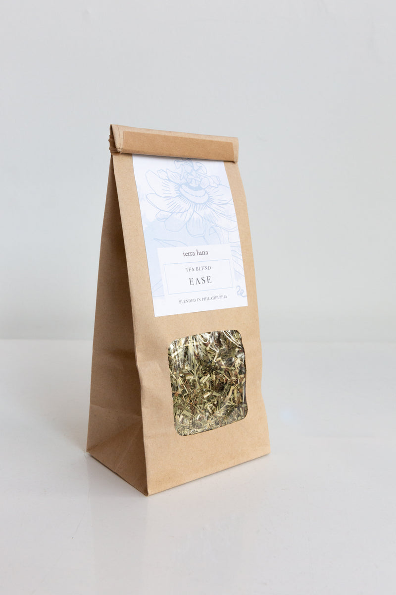 A bag of Ease herbal tea from Terra Luna