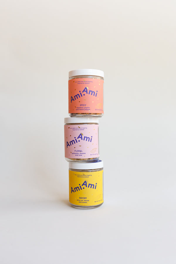 Jars of Ami Ami Spice Blends
