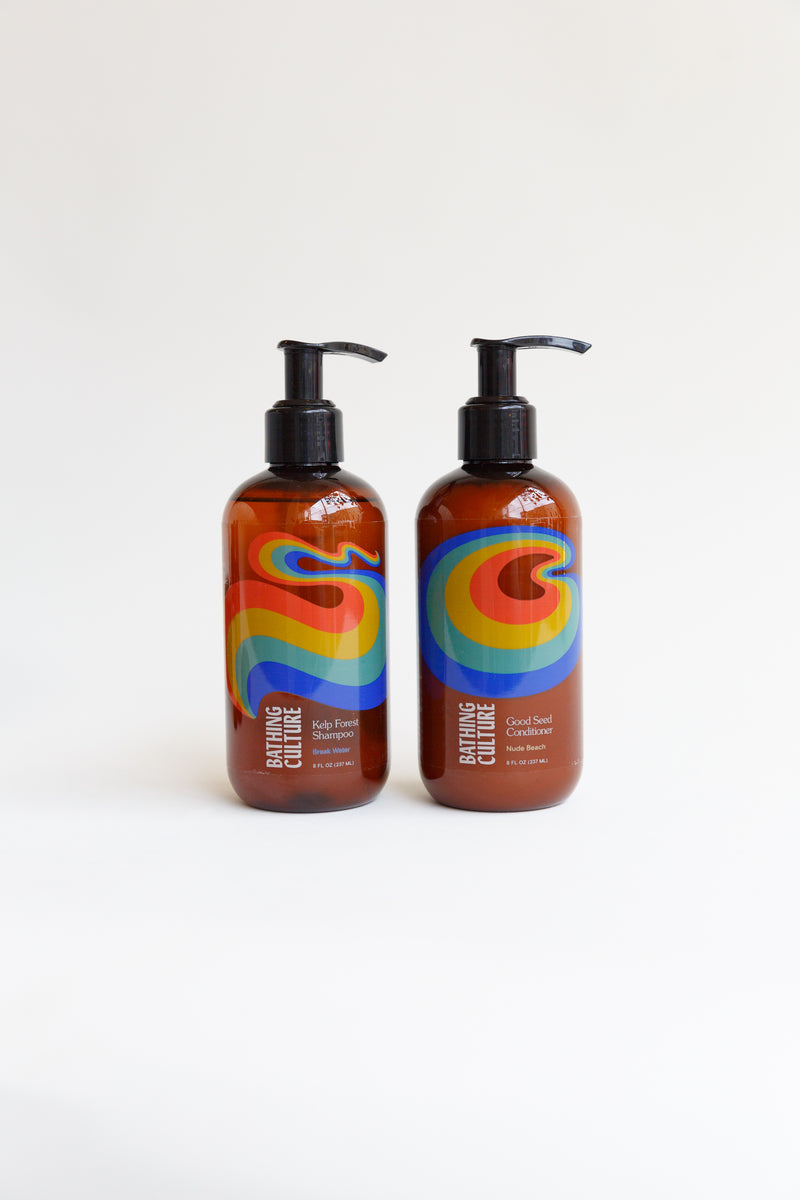 A bottle of Bathing Culture Kelp Forest Shampoo