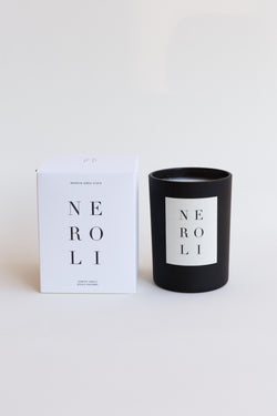 Neroli candle jar from the Brooklyn Candle Studio Noir Collection