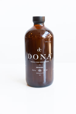 Bottle of Dona Masala Chai Concentrate