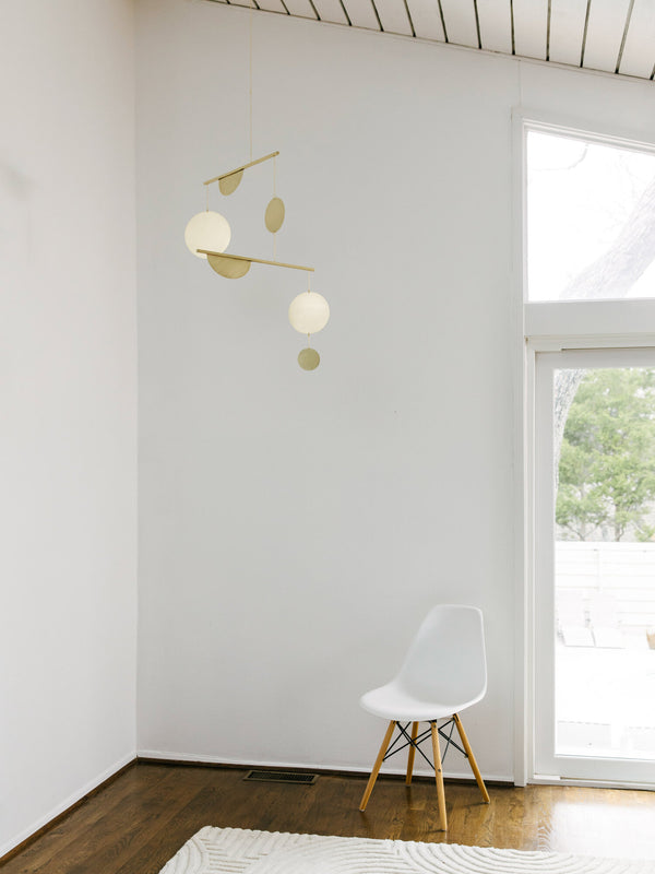 Circle and Line Brass Mobiles