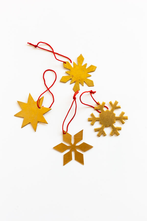 Fog Linen Brass Snowflake Ornament