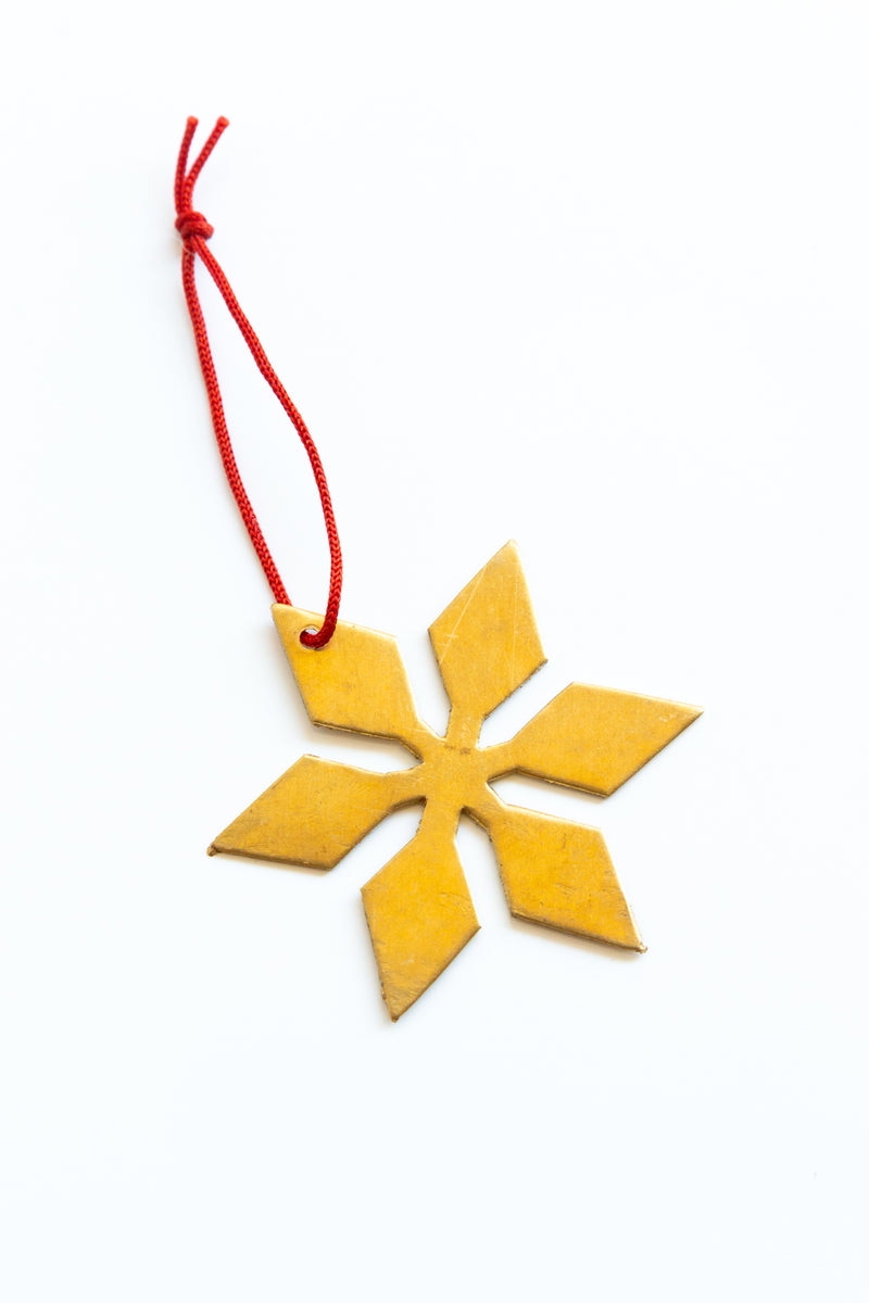 Fog Linen Brass Snowflake Ornament