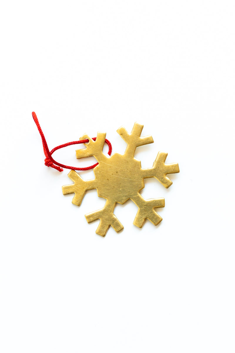 Fog Linen Brass Snowflake Ornament