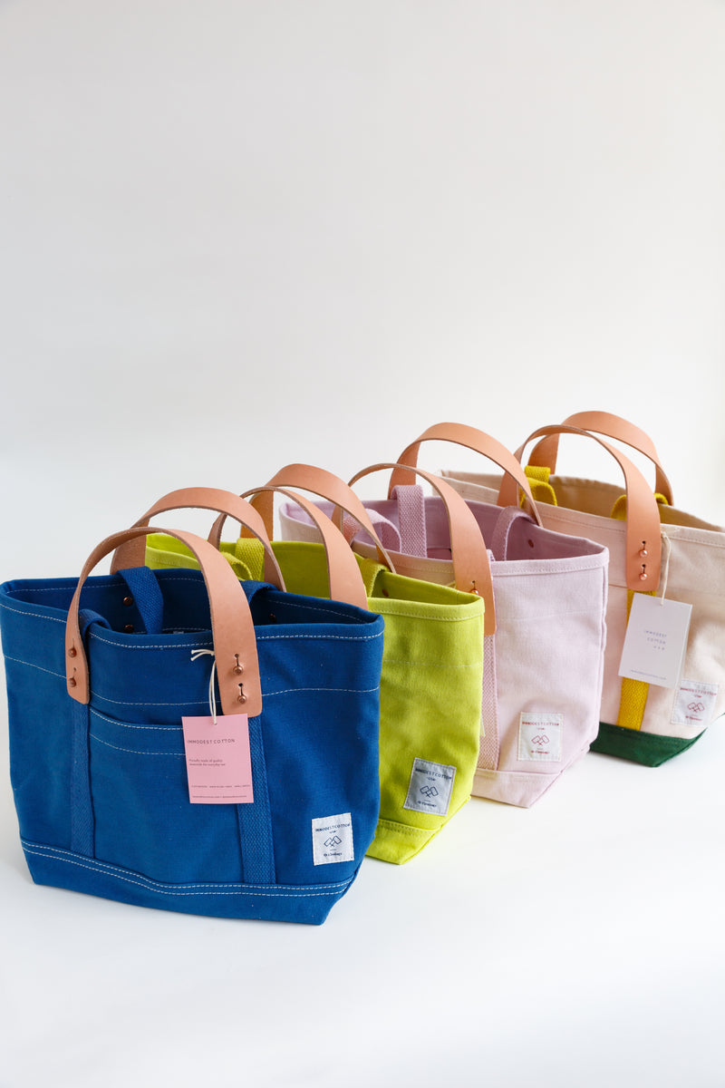 Immodest Cotton Lunch Tote Bag in various colors