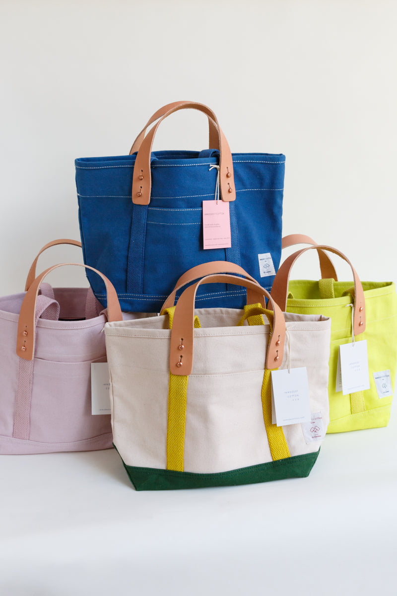 Immodest Cotton Lunch Tote Bag in various colors