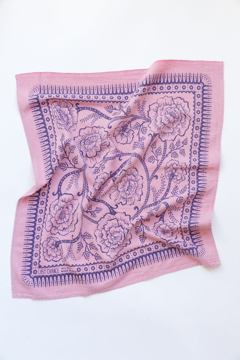 Pink Last Chance Textiles Natural Dye Silk Bandana