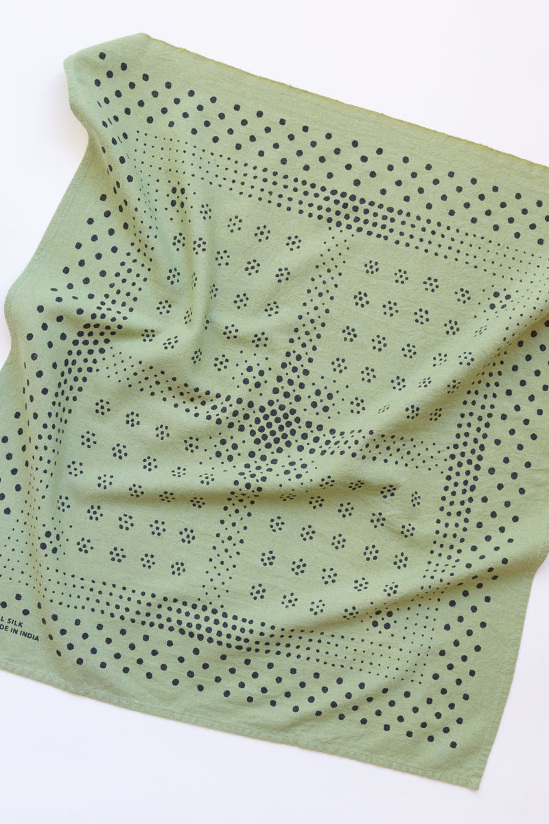 Green Last Chance Textiles Natural Dye Silk Bandana
