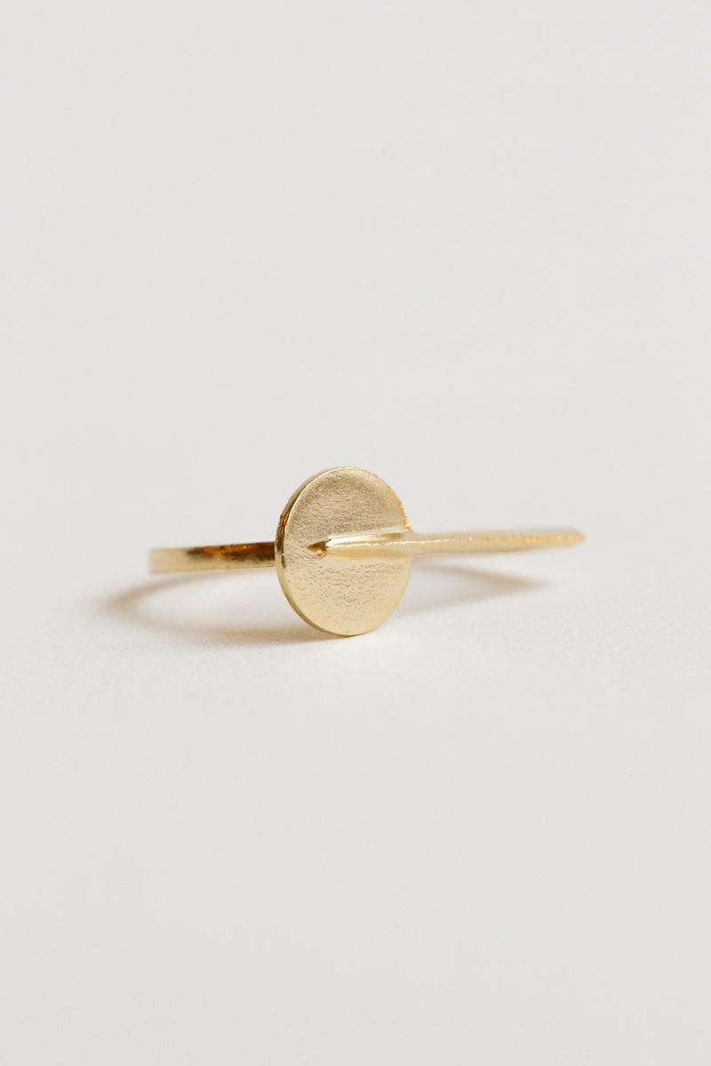 Lio + Linn moonshine ring made of 14K Recycled gold and Sterling Sliver