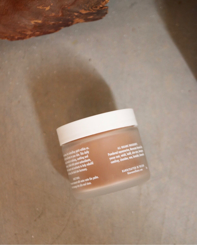 A jar of Bhava Wellness Puja Face Cleansing Mask