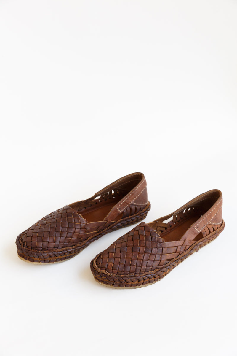 Mohinders Woven Flat Shoes in Walnut