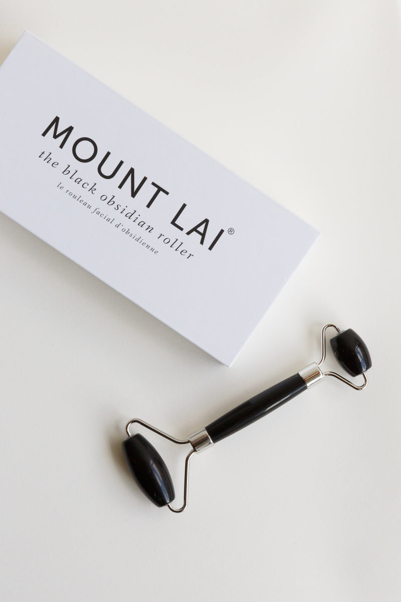 A black Mount Lai Facial Roller, a Chinese skincare tool that has been used for thousands of years