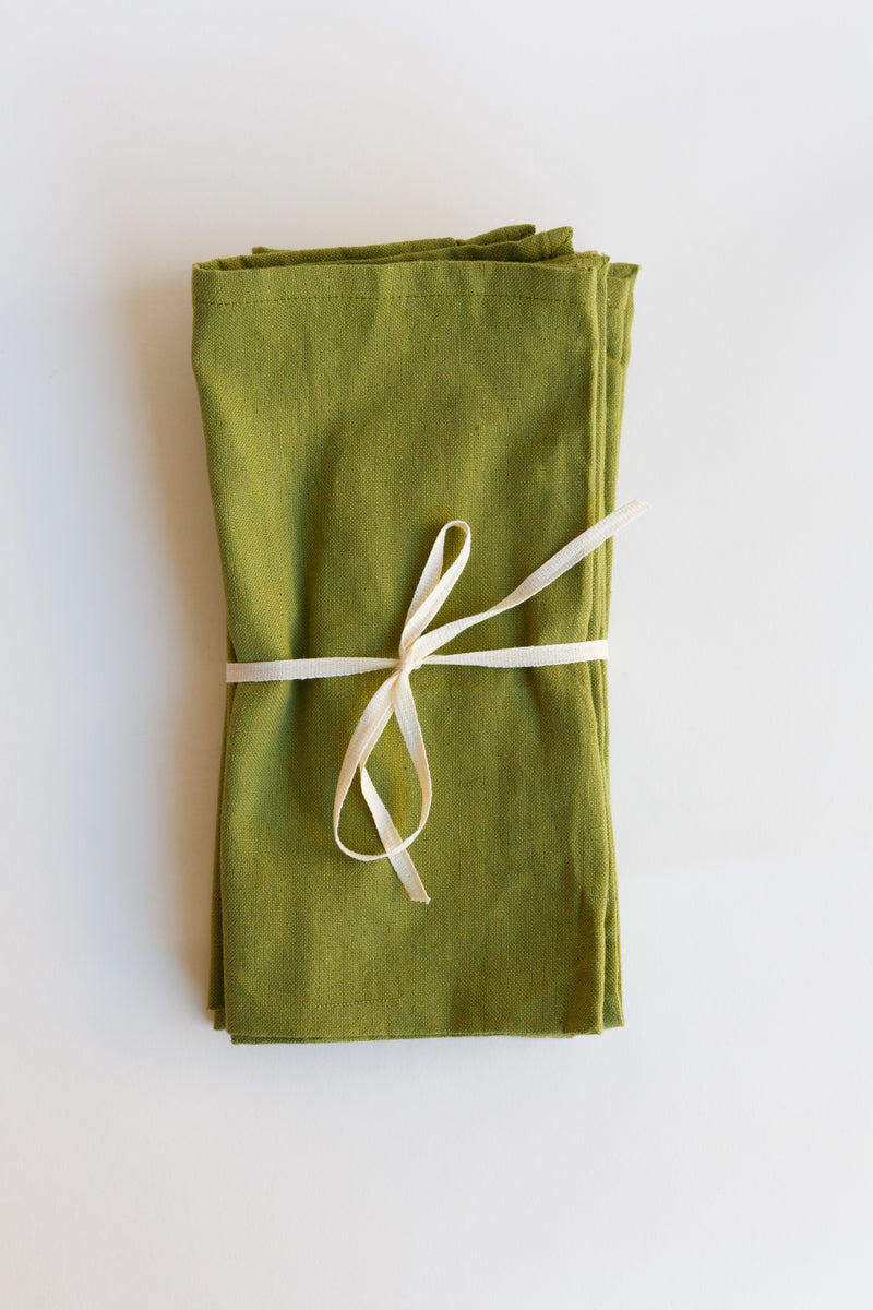 Green Natural Habitat solid napkin set handmade with 100% organic cotton using traditional craft techniques