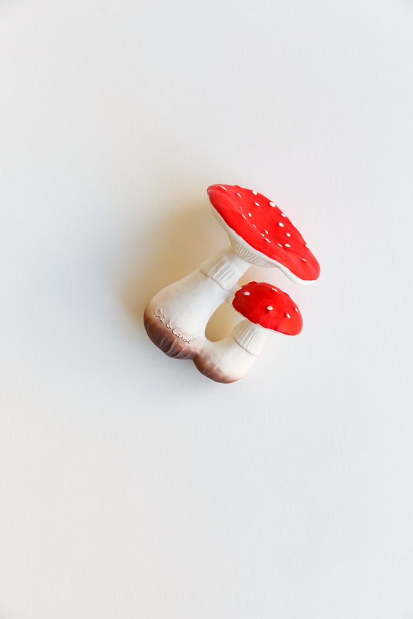 Oli & Carol Arnold mushroom teething toy made of all-natural rubber