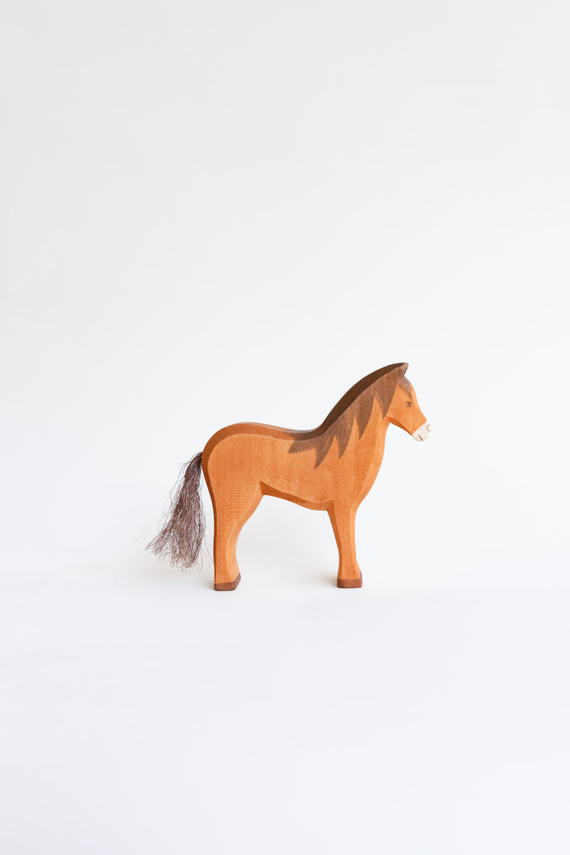 An Ostheimer brown horse figure children's toy hand-crafted in Germany