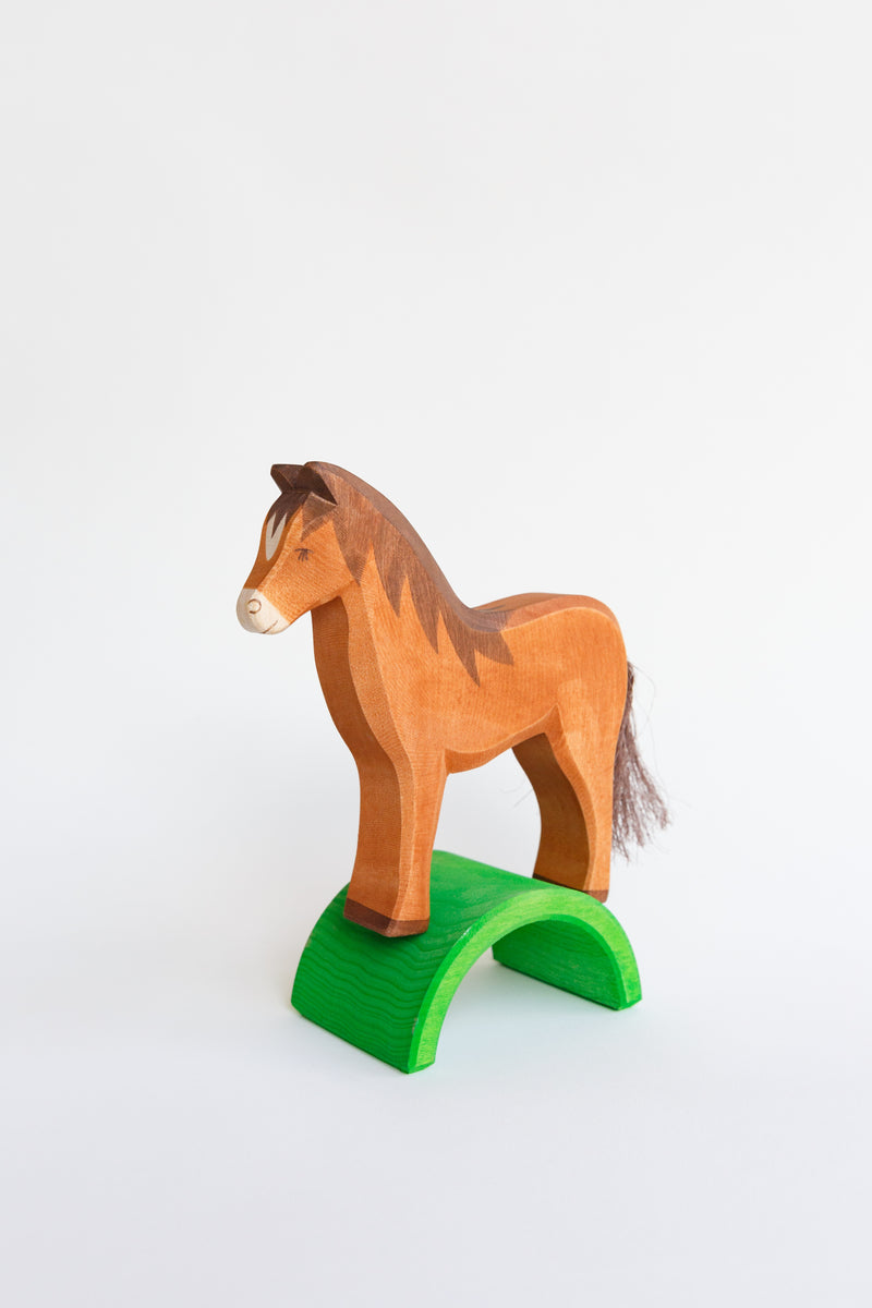 An Ostheimer brown horse figure children's toy hand-crafted in Germany