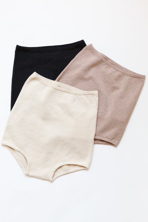 A collection of different colored cotton silk high-waisted bikini panties