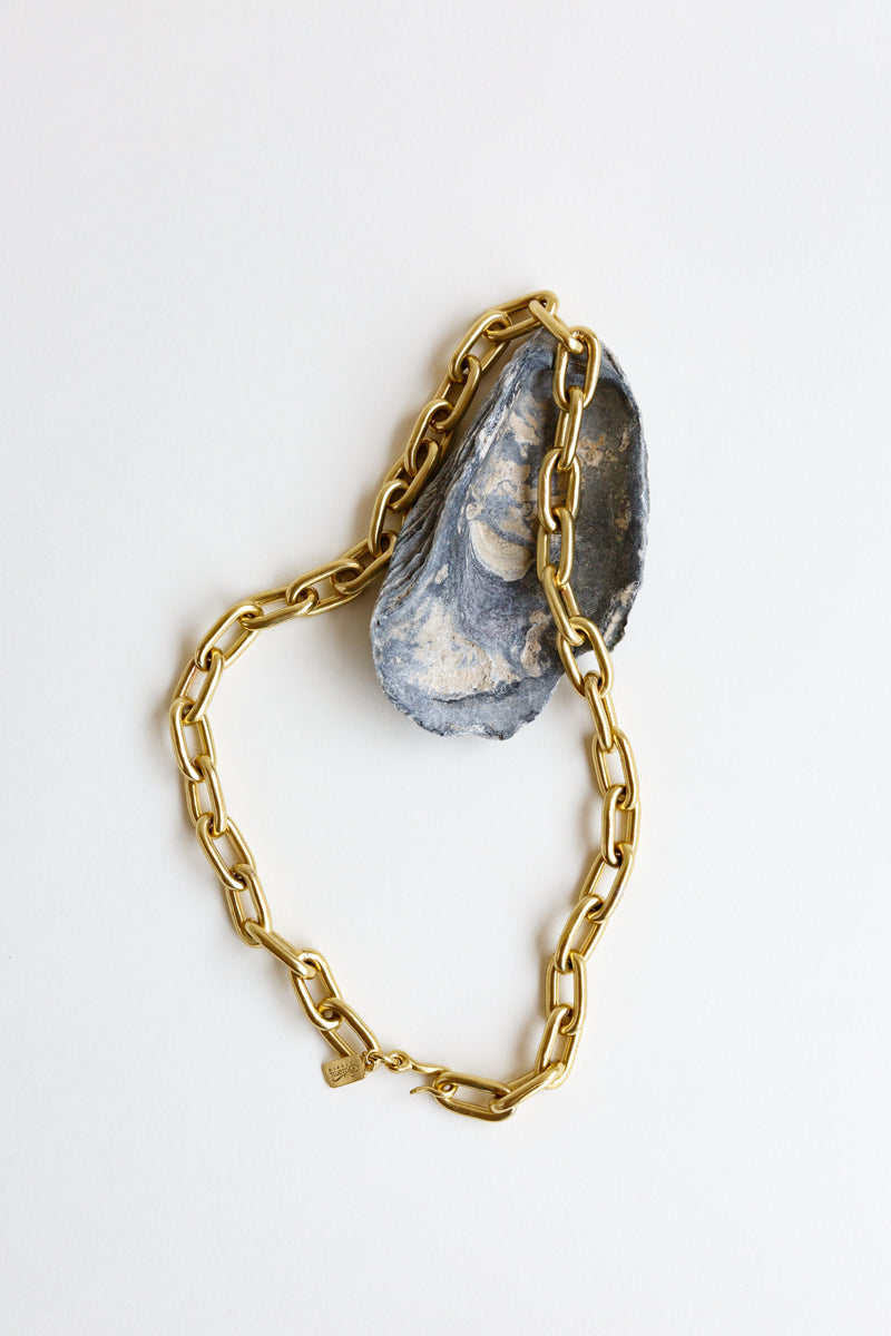 Satomi Berat Chain Necklace, hand fabricated in recycled solid brass